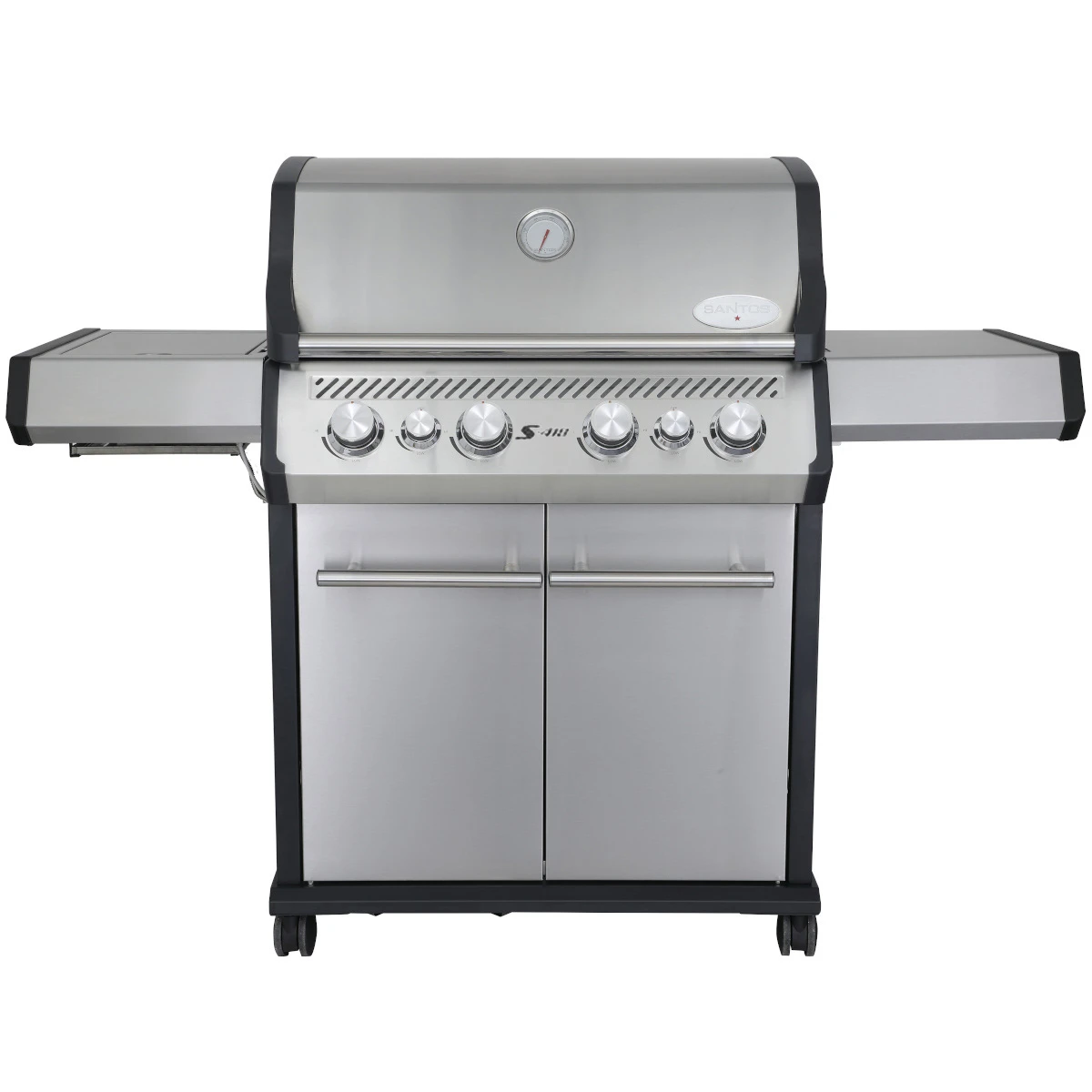 SANTOS S-418 Mit Seiten- & Heckbrenner, Edelstahl Inkl. Drehspieß, Rostheber & Silikonablage 9 SANTOS S-418 Mit Seiten- & Heckbrenner, Edelstahl Inkl. Drehspieß, Rostheber & Silikonablage – Bild 7