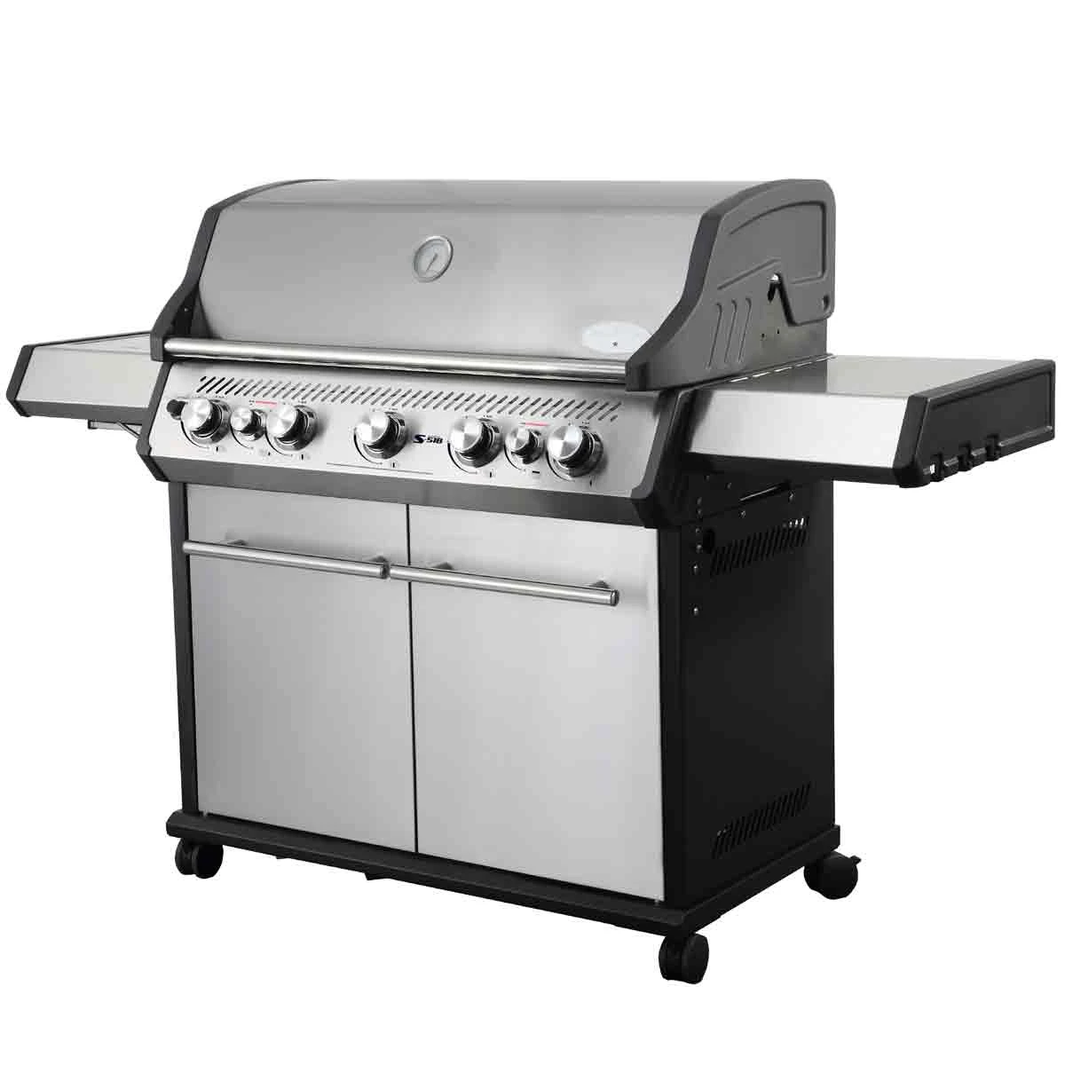 SANTOS S-518 Mit Seiten- & Heckbrenner, Edelstahl Inkl. Drehspieß, Rostheber & Silikonablage & Graviertes ZWILLING Pro Messer 4 SANTOS S-518 Mit Seiten- & Heckbrenner, Edelstahl Inkl. Drehspieß, Rostheber & Silikonablage & Graviertes ZWILLING Pro Messer – Bild 2