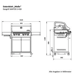 SANTOS S-418 Mit Seiten- & Heckbrenner, Edelstahl Inkl. Drehspieß, Rostheber & Silikonablage 25 SANTOS S-418 Mit Seiten- & Heckbrenner, Edelstahl Inkl. Drehspieß, Rostheber & Silikonablage -Santo Grills Geschaft 9d80782c2d9ddafc6598e095376f7486