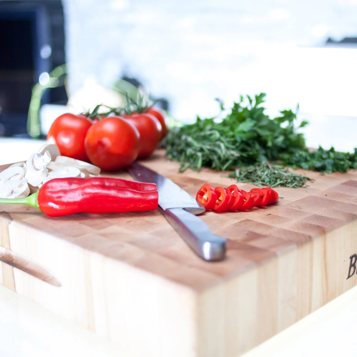 Boos Blocks Hackblock Stirnholz Classic, Ahorn 46x46x7,5 Cm 4 Boos Blocks Hackblock Stirnholz Classic, Ahorn 46x46x7,5 Cm – Bild 2