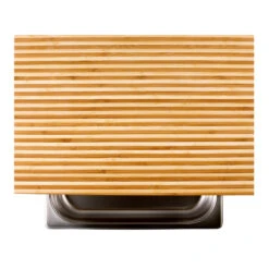 Cleenbo Classic Schneidebrett 43x29 Cm, Bambus Bicolor Mit Edelstahlwanne -Santo Grills Geschaft cleenbo classic gn bamboo bicolor da25140d77056ffd40d9d666d4337f68